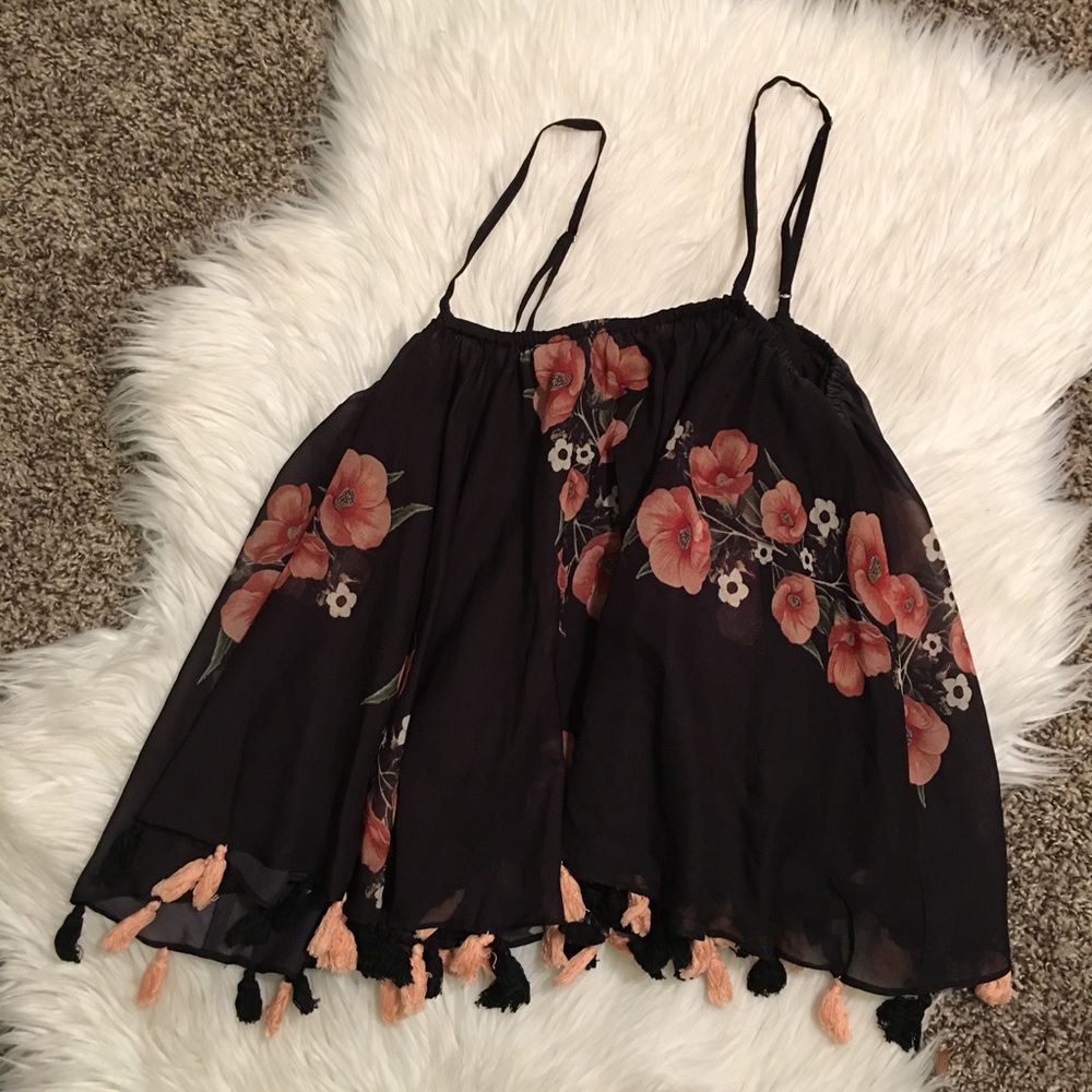 Anthropologie Carolina k floral tassel blouse - Picture 2 of 7